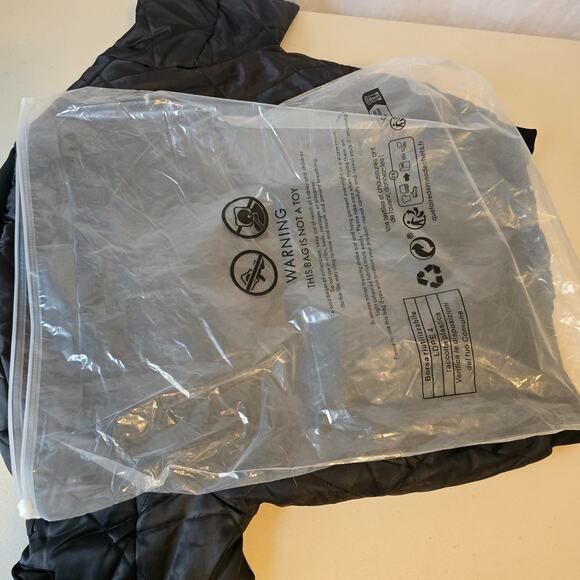 Eilly Bazar Quilted Bomber Jacket Women's L Black Zip Up NWOT - Picture 15 of 16